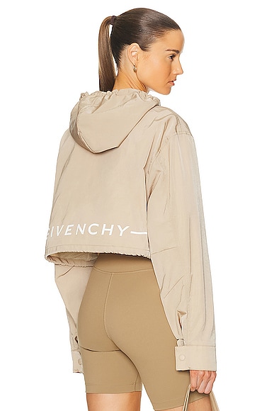 Givenchy Cropped Windbreaker Jacket In Powder