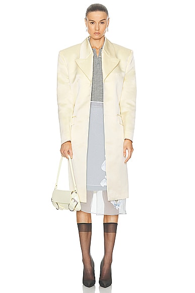 Givenchy Notched Lapel Coat in Butter