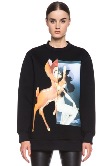 Givenchy Bambi Print Viscose Sweatshirt in Black | FWRD