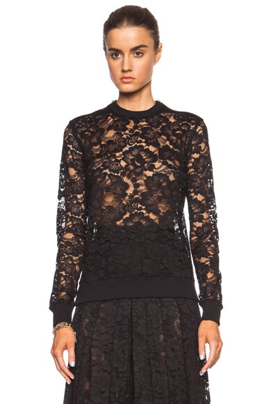 Givenchy Lace Sweatshirt in Black | FWRD