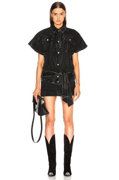 Marble Wash Short Sleeve Denim Jacket