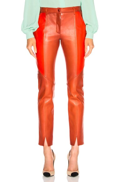 Paneled Leather Leggings