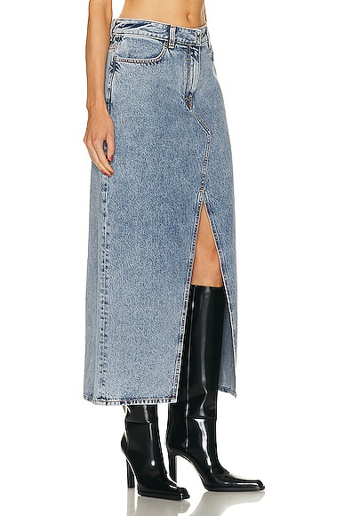 Shop Givenchy Long Skirt In Light Blue