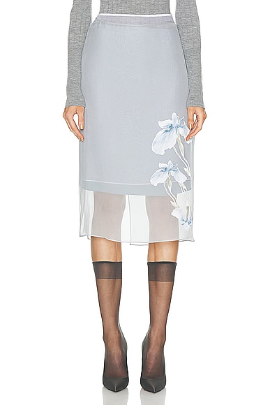 Shop Givenchy Iris Skirt In Ice Blue