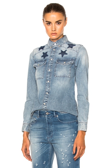 Givenchy Black Star Denim Jacket in Blue FWRD