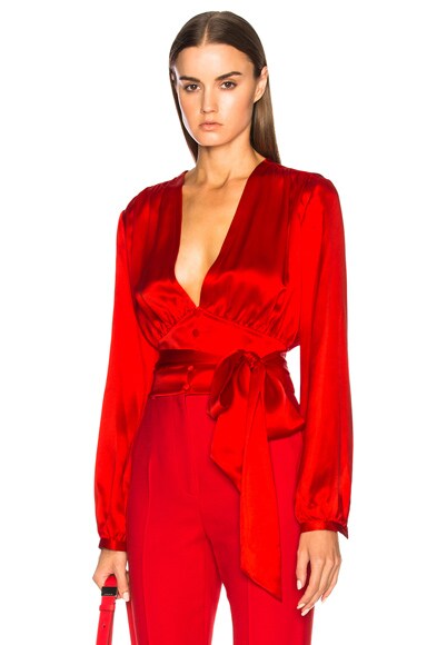 Long Sleeve Cropped Blouse