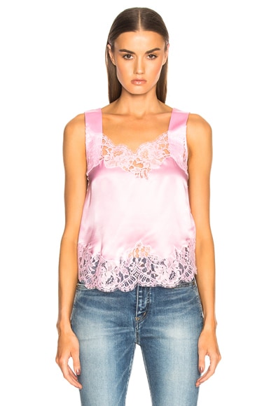 Satin Lace Trim Tank