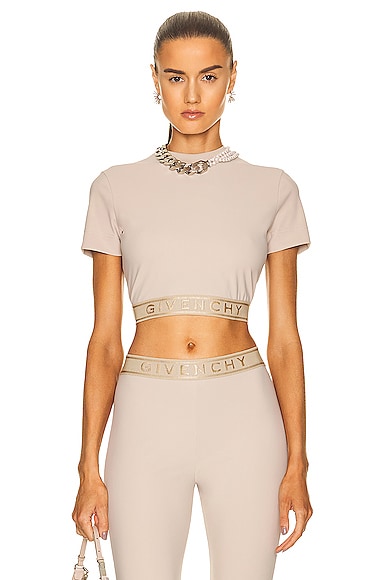 Givenchy Cropped Elastic Top in Beige Smart Closet