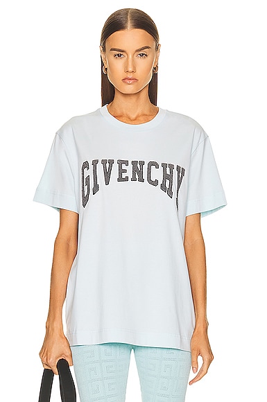 Givenchy Short Sleeve Classic Fit T-Shirt in Aqua Marine | FWRD