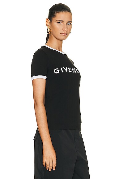 Shop Givenchy Ringer T-shirt In Black & White