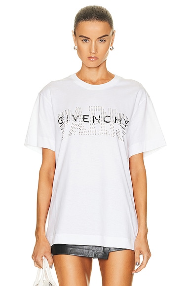 Givenchy Logo T-shirt In Bianco | ModeSens