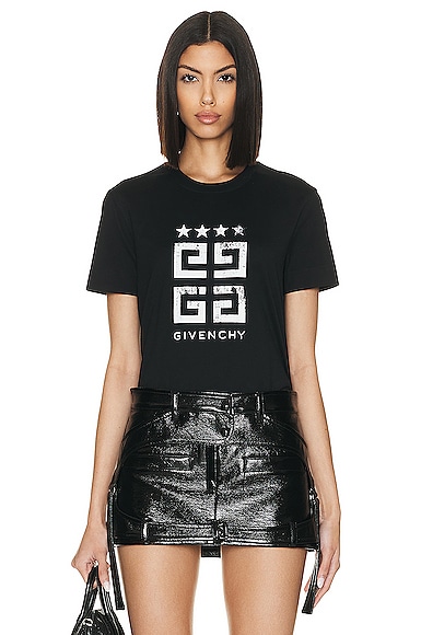 Givenchy Cotton Crew-neck T-shirt With Graphic Print In Black