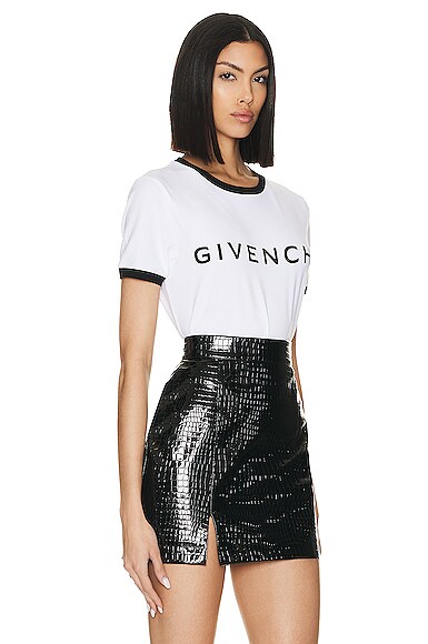 Shop Givenchy Ringer T-shirt In White & Black