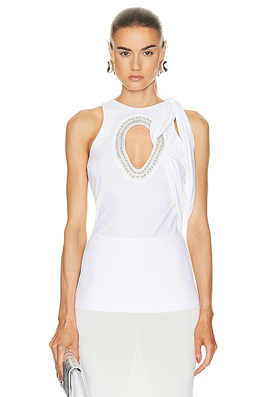Givenchy Embroidered Halter Top in White