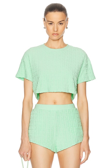 Givenchy Toweling Top in Aqua Green