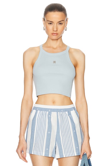 Givenchy Cropped Tank Top in Sky Blue