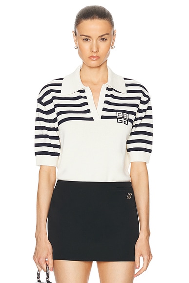 Givenchy Polo Top in White & Navy