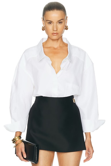 Wide Collar Long Sleeve Shirt