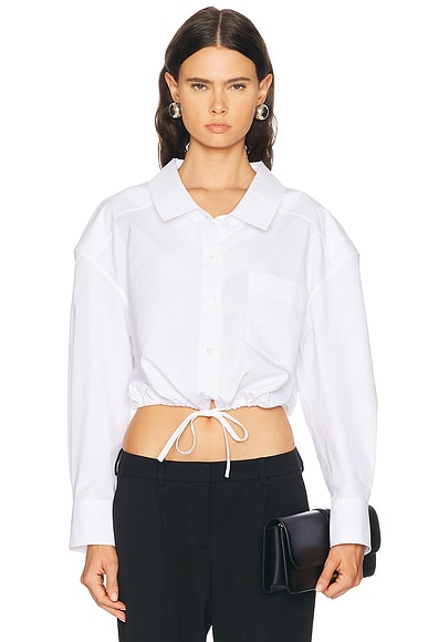 Cropped Wide Collar Shirt