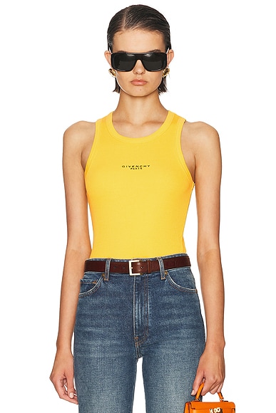 Givenchy Cotton Tank Top in Golden Yellow