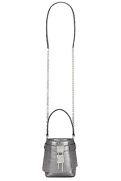 Givenchy Micro Shark Lock Bucket Bag in Silvery Grey