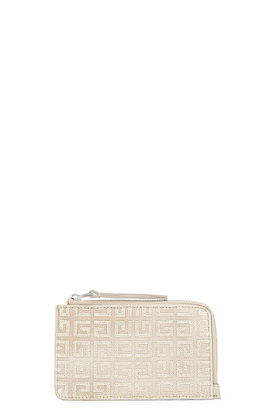 Givenchy G Cut Full Zipped Cardholder in Dusty Gold