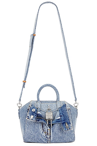 Givenchy Mini Antigona Lock Boyfriend Bag in Medium Blue