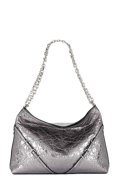 Givenchy Medium Voyou Chain Bag in Silvery Grey