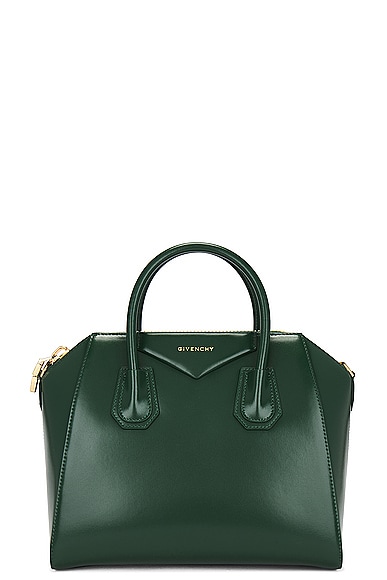 Shop Givenchy Small Antigona Bag In Emerald Green