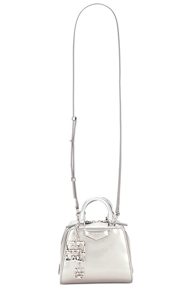 Givenchy Nano Antigona Cube Bag in Light Silver