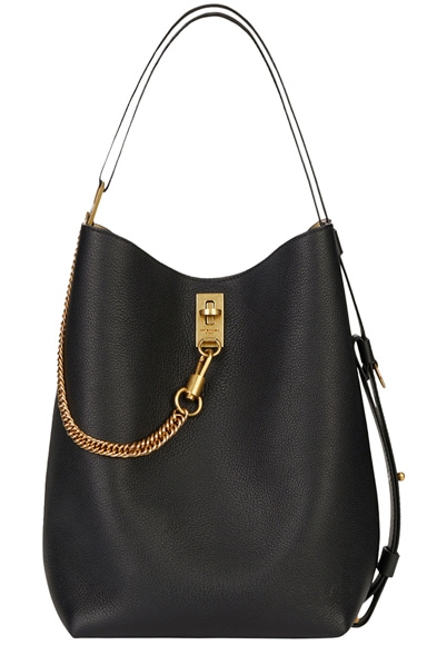 Givenchy Medium Leather GV Bucket Bag in Black | FWRD