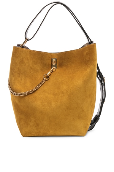 Medium Suede & Leather Bicolor GV Bucket Bag