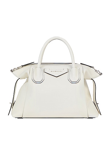 Givenchy Small Antigona Soft Satchel Bag In Calfskin In Ivory