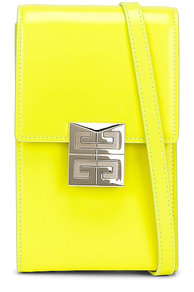 Givenchy Mini 4g Vertical Bag In Fluo Yellow