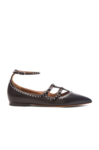 Givenchy Piper Elegant Stud Leather Ballerina Flats in Black | FWRD