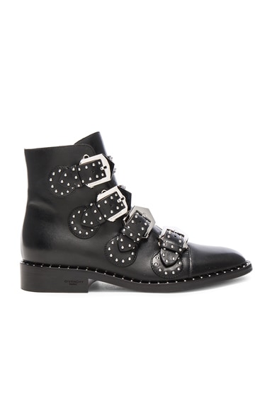 Elegant Studded Leather Ankle Boots