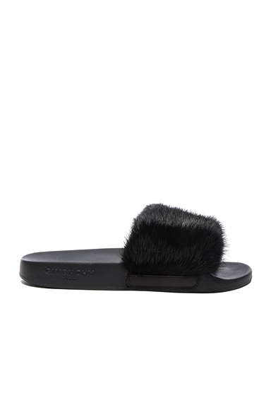 Mink Fur Slides