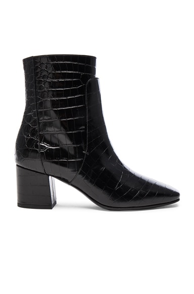 Givenchy Paris Croc Embossed Ankle Boots in Black | FWRD