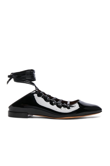 Patent Leather Lace Up Mules