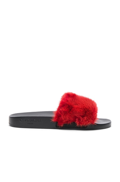 Mink Fur Slides