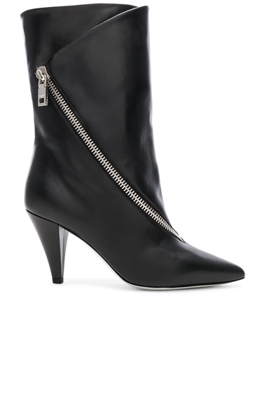 Zip Leather Boots