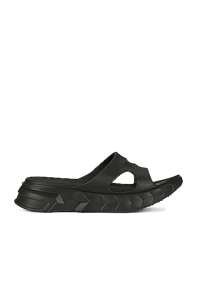 Givenchy Marshmallow Slider Sandals in Black | FWRD