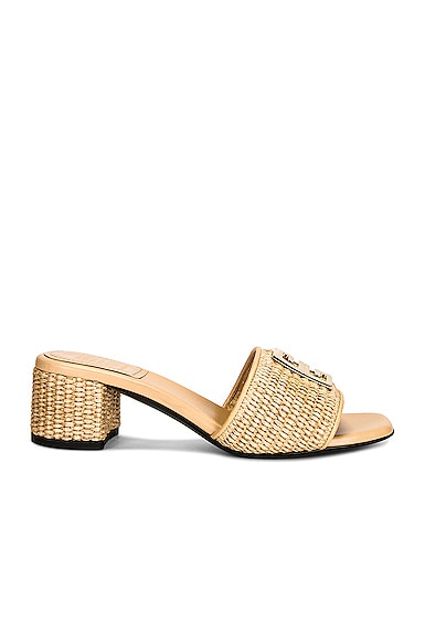 Givenchy 4G Heel Mule Sandals in Natural | FWRD