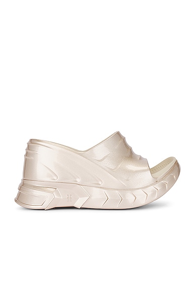 Givenchy Marshmallow Slider Wedge Sandals in Sand | FWRD