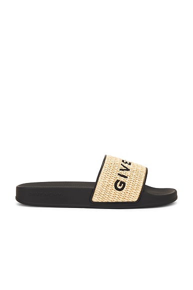 Givenchy Mink Fur Slides in Nude FWRD