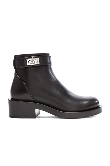 givenchy shark lock leather ankle boots