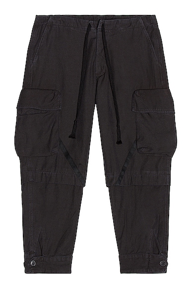 Greg Lauren Baker Essential Cargo Pants in Black | FWRD