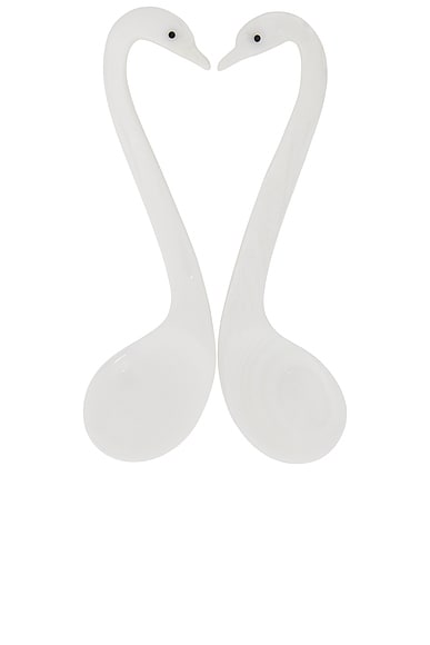Mother Of Pearl Swan Spoon Duet