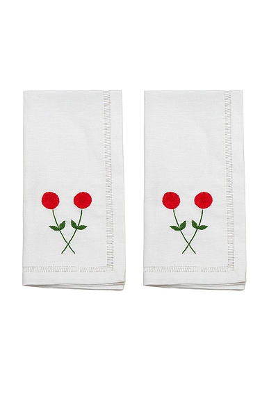 A Jour Stitch & Double Rose Dinner Napkins