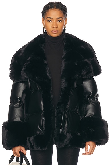Helmut lang faux mink bomber jacket cheap